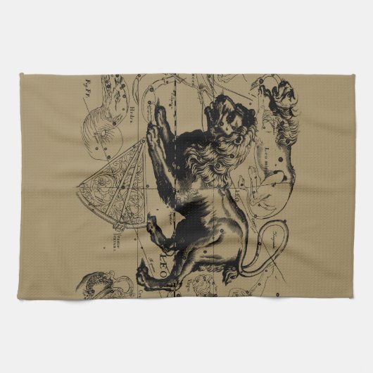 Leo Constellation Map Hevelius circa 1690 Handtuch (Horizontal)