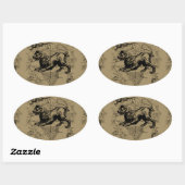 Leo Constellation Map Hevelius circa 1690 Ovaler Aufkleber (Blatt)