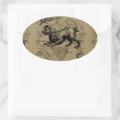 Leo Constellation Map Hevelius circa 1690 Ovaler Aufkleber (Tasche)