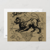 Leo Constellation Map Hevelius circa 1690 Postkarte (Vorne/Hinten)