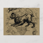 Leo Constellation Map Hevelius circa 1690 Postkarte (Vorderseite)
