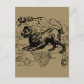 Leo Constellation Map Hevelius circa 1690 Postkarte (Vorderseite)