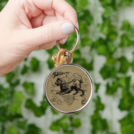 Leo Constellation Map Hevelius circa 1690 Schlüsselanhänger (Hand)