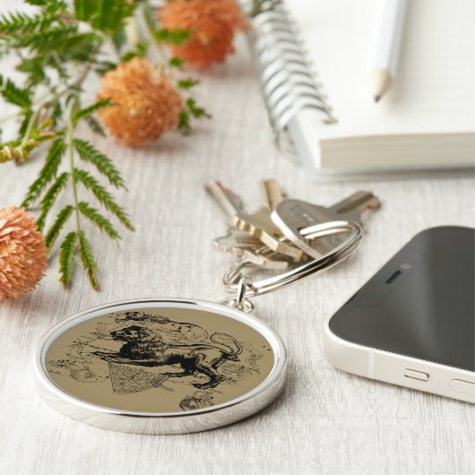 Leo Constellation Map Hevelius circa 1690 Schlüsselanhänger (Seite)