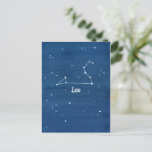 Leo Constellation Stars Indigo Blue Postkarte (Stehend Vorderseite)