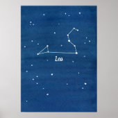 Leo Constellation Stars Night Sky Poster (Vorne)