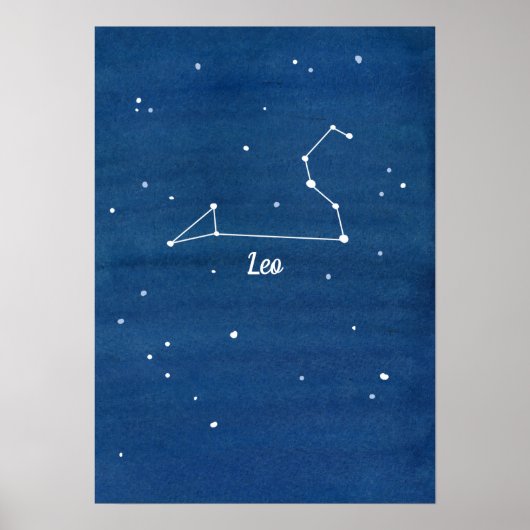 Leo Constellation Stars Night Sky Poster (Vorne)