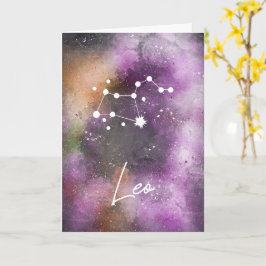 Leo Constellation Zodiac Lila Galaxie Karte