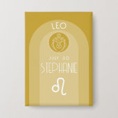 Leo Custom Birthday Zodiac - Modernes Design Button (Vorderseite)