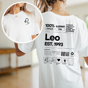 Leo Custom Zodiac Astrologie Geburtstag August T-Shirt