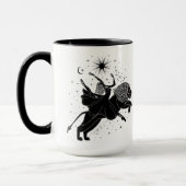 Leo Dancing Girl 15oz Black Rim Tasse (Links)