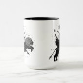 Leo Dancing Girl 15oz Black Rim Tasse (Zentrum)
