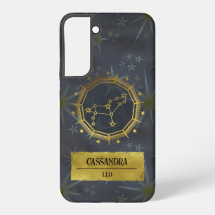 Leo Dark Zodiac Astrologie: Schwarz & Gold Samsung Galaxy Hülle