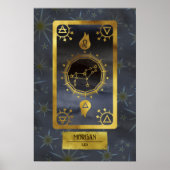 Leo Dark Zodiac Astrologie: Schwarzer Goldname Poster (Vorne)