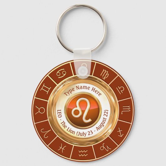LEO - Das Lion Zodiac-Zeichen Schlüsselanhänger (Vorderseite)
