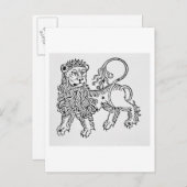 Leo (der Löwe) eine Abbildung aus dem "Poeticon Postkarte (Vorne/Hinten)