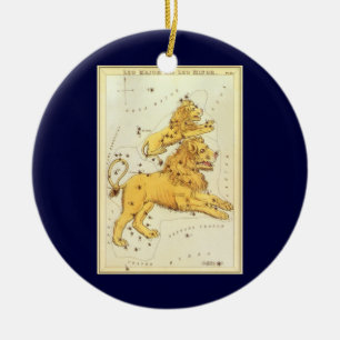 Leo der Löwe Vintage-Sternbild Urania's Mirror Keramik Ornament