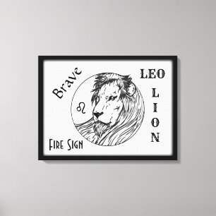 Leo der Löwe Zodiac Sternbild gerahmt Leinwanddruck
