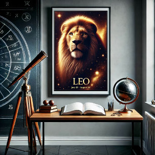 Leo der Löwe Zodiac Sternenposter Poster