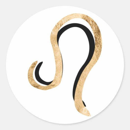 Leo der Löwengoldtextur zodiakisches Symbol Runder Aufkleber (Vorderseite)
