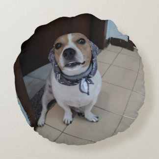 Leo, der süße und freundliche Jack Russell Rundes Kissen