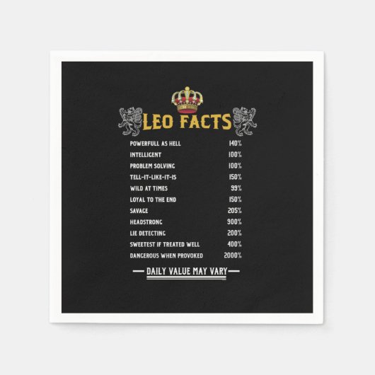 Leo Facts Zodiac Sign Horoskop Astrologie Geschenk Serviette (Vorderseite)