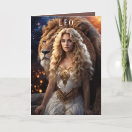Leo Female Birthday Card Feiertagskarte