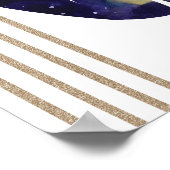 Leo Feminine Blue Zodiac Design Poster (Ecke)