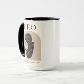 Leo Feminine Zodiac Design Brown Black 15 OZ Tasse (Vorderseite Links)