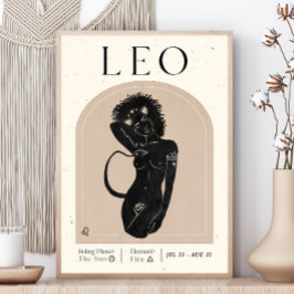 Leo Feminine Zodiac Poster