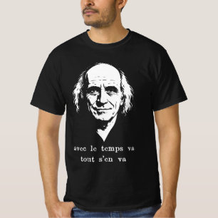 Léo Ferré – Mit der Zeit – Vintage-Porträt T-Shirt