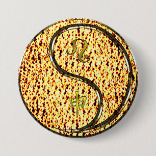 Leo & Feuer-Affe Button