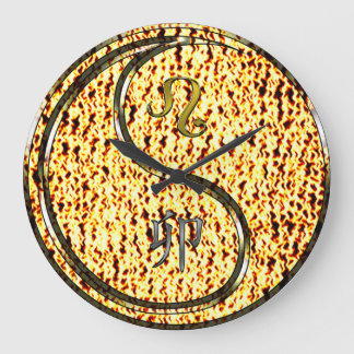 Leo & Feuer Kaninchen Große Wanduhr