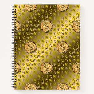 Leo & Feuer-Ratte Spiralblock Notizblock