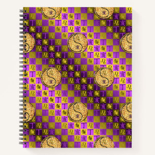 Leo & Feuer-Schwein Spiralblock Notizblock