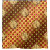 Leo & Feuer Tiger Duschvorhang (Vorderseite)