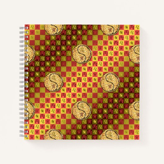 Leo & Feuer Tiger Notizblock (Vorderseite)