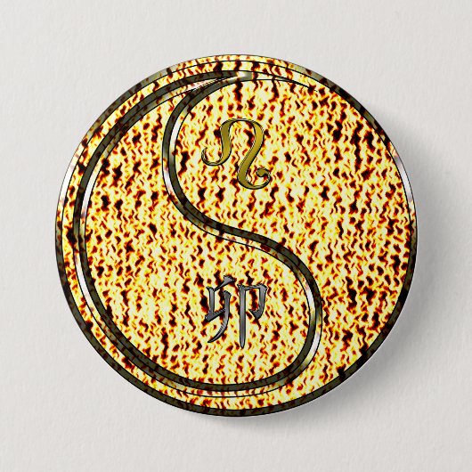 Leo & Feuerkaninchen Button (Vorderseite)