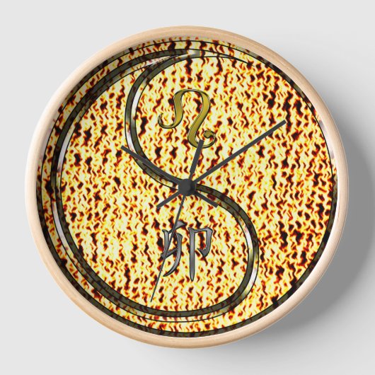Leo & Feuerkaninchen Uhr (Vorderseite)