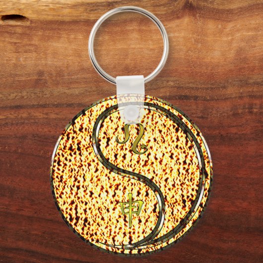 Leo & Fire Monkey Schlüsselanhänger (Rückseite)