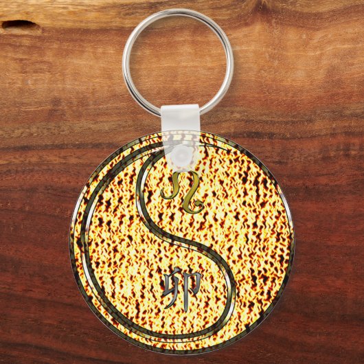 Leo & Fire Rabbit Schlüsselanhänger (Rückseite)