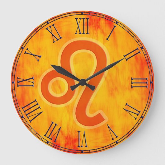 Leo fire sign zodiac wall Uhr (Vorderseite)