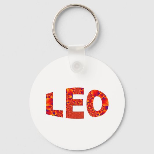 Leo - Firey Orange Yellow Blue Schlüsselanhänger (Vorderseite)