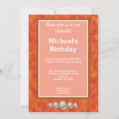 Leo First Birthday Gold, Balloons und Foto Einladung (Rückseite)