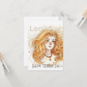 Leo-Geburtstagskarte Karte (Vorderseite/Rückseite Beispiel)