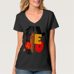 Leo Girl Afro Locs Girl Zodiac Zeichen zum Geburts T-Shirt