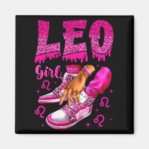Leo Girl Birthday Black Women Sneakers Zodiac Bday Magnet
