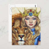 Leo Girl Postkarte (Vorne/Hinten)