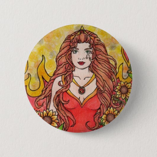 Leo Goddess Button (Vorderseite)
