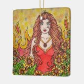 Leo Goddess Keramikornament (Links)